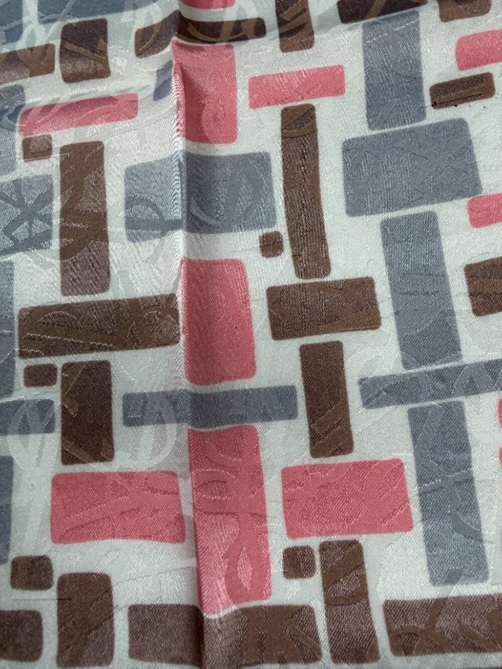 Vintage Yves Saint Laurent YSL Cotton Scarf Geometric 22" - Picture 8 of 13